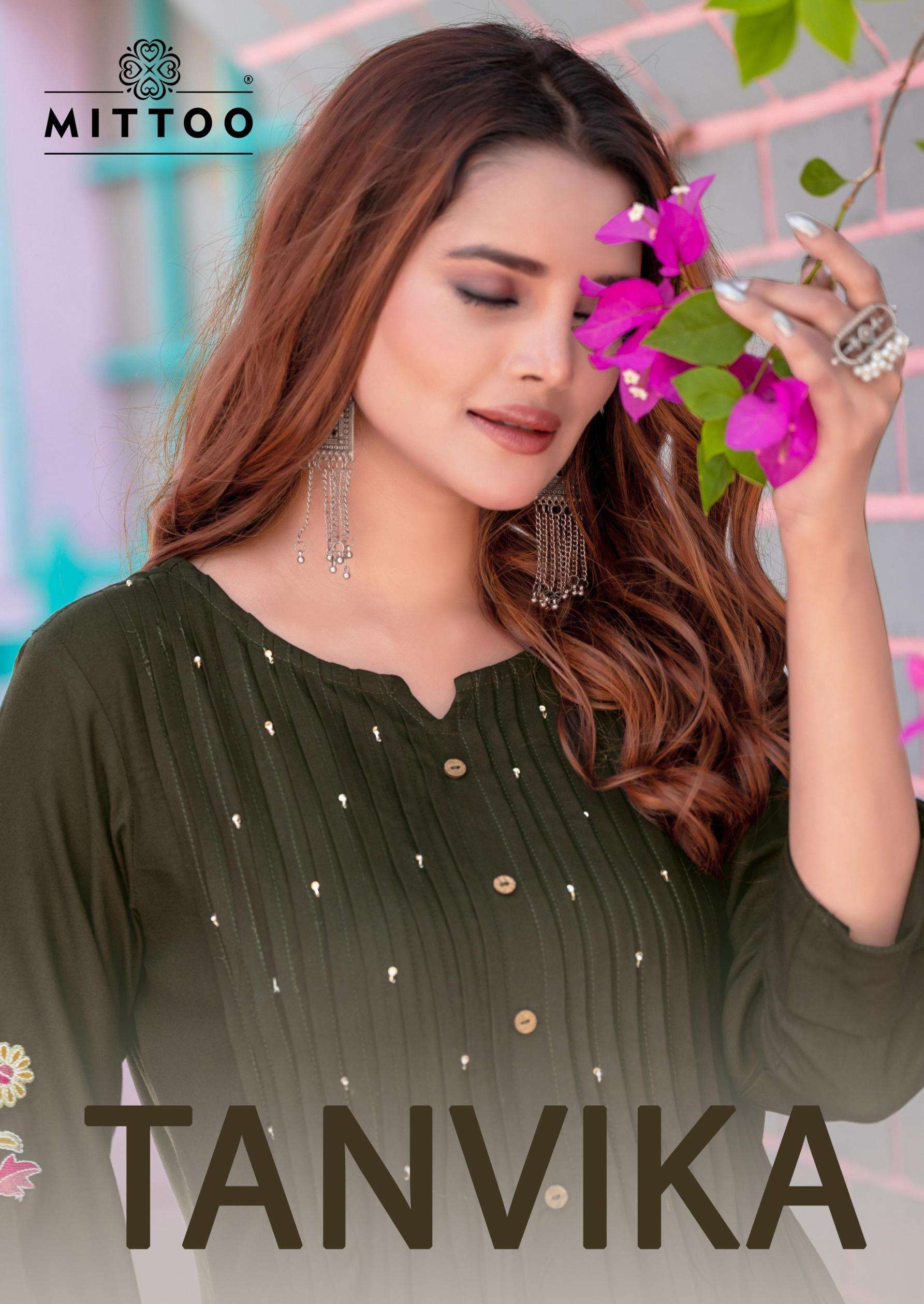 Mittoo Presents Tanvika Rayon Fully Stitch Classic Long Gown Style Kurtis Catalog Wholesaler And Exporter 
