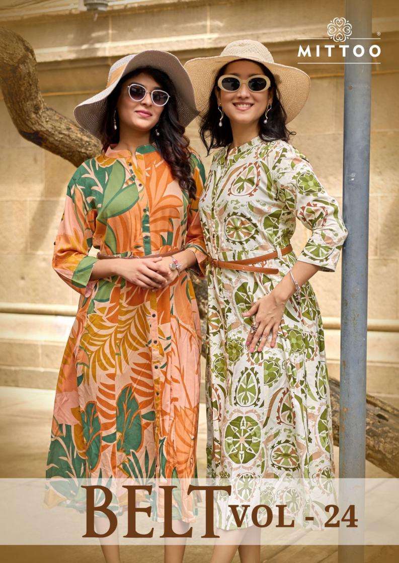 mittoo presents belt vol 24 readymade rayon classic long kurti