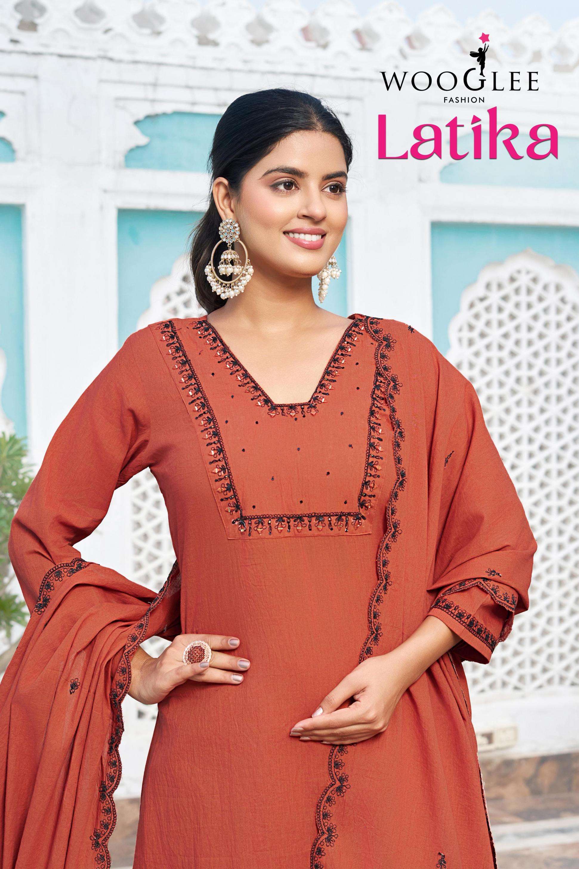 wooglee presents latika mul chanderi readymade classic suits