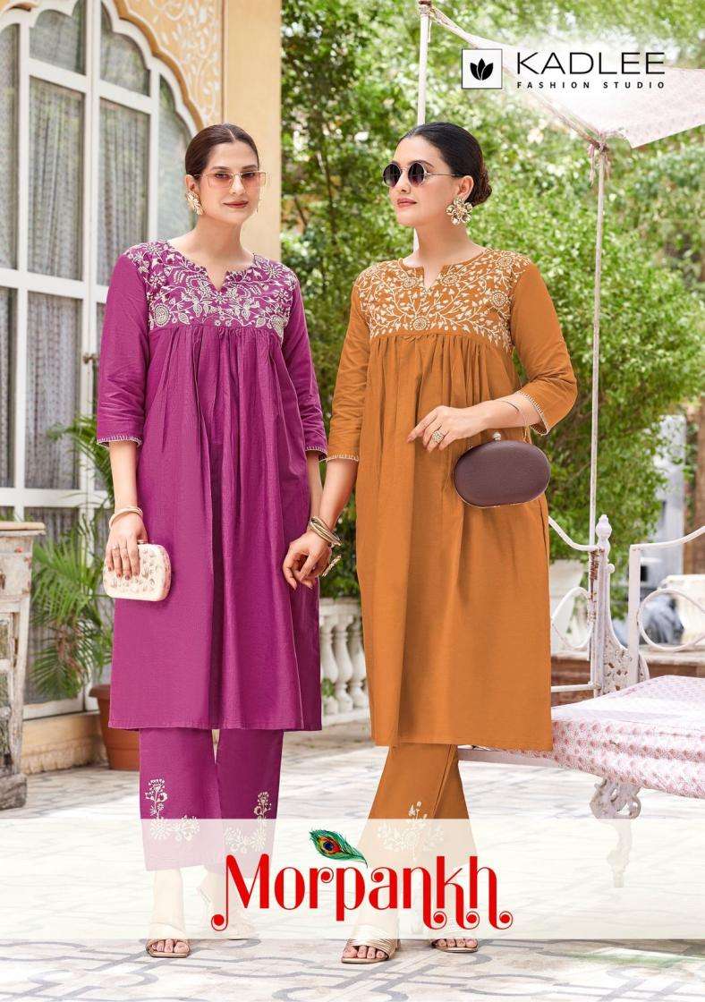 Kadlee Presents Morpankh Rayon Flex Full Stitch Kurti With Pant Catalog Wholesaler And Exporter 