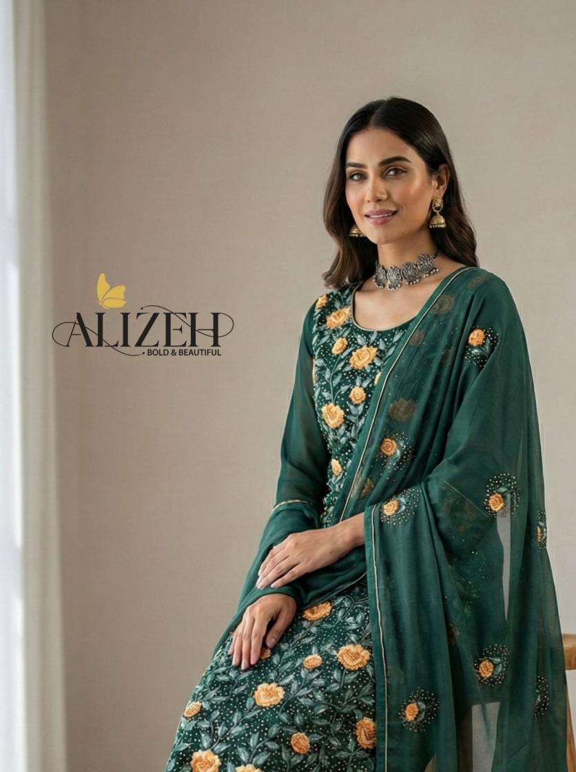 alizeh 7054-7057 readymade georgette ethnic pakistani 3pcs dress