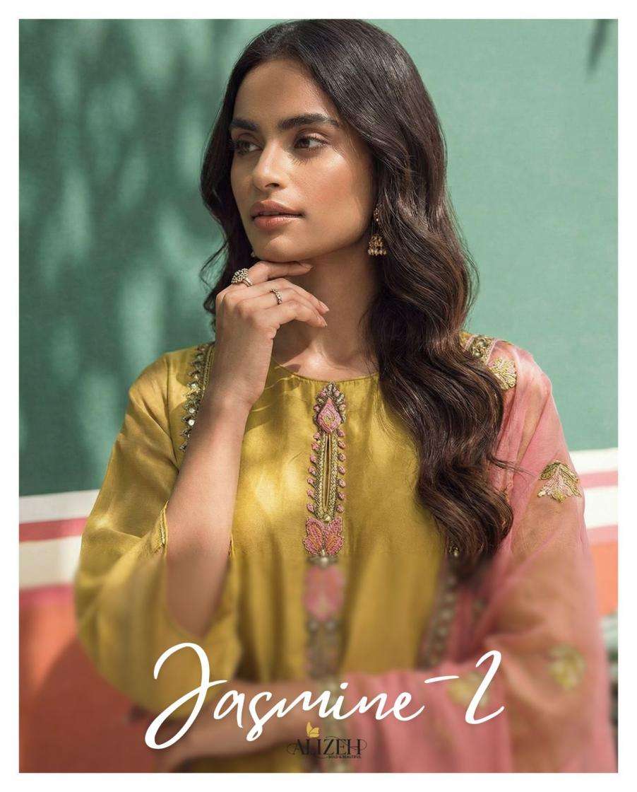 alizeh jasmine vol 2 readymade fancy zari work festive 3pcs dress