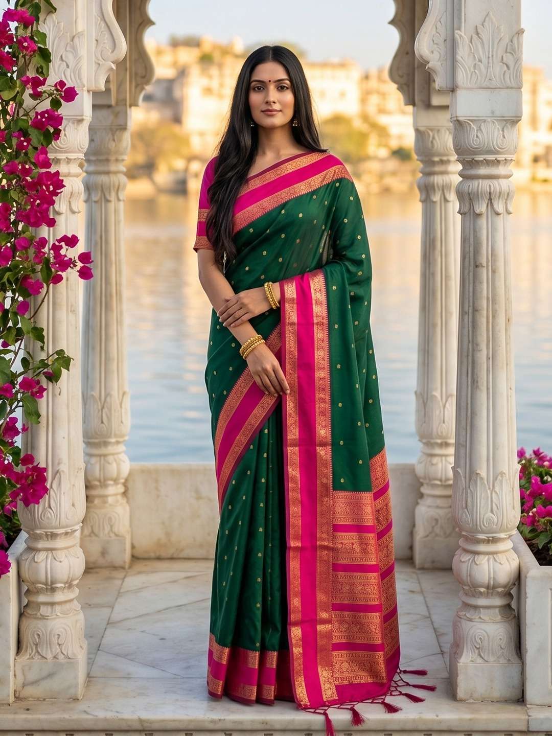 astita presents kashi silk fancy partywear south indian style sarees catalog wholesaler and exporter in surat
