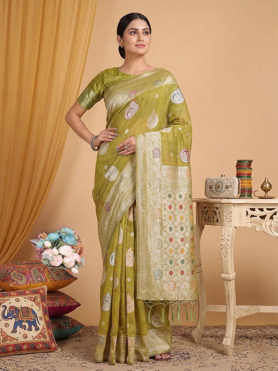 astita presents riwaaz causal wear south indian styel silk sarees catalog wholesaler and exporters