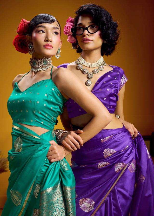 rajtex presents kanthkala raasa 001 to 006 satin weaving silk beautiful sarees