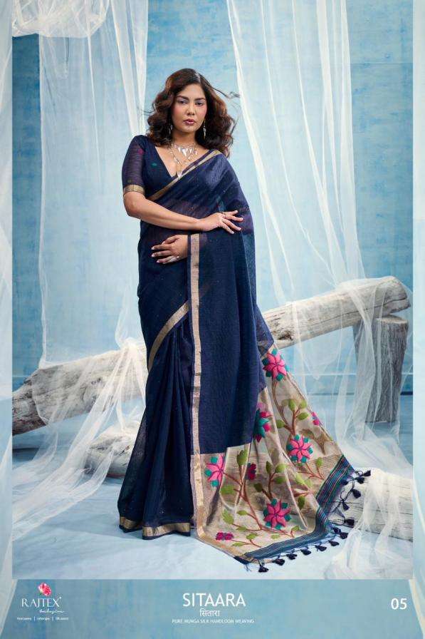 rajtex presents sitaara elegant style munga silk handloom sarees