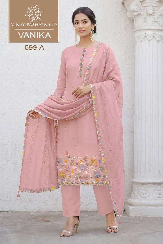 vinay fashion presents vanika mul chanderi amazing 3pcs dress