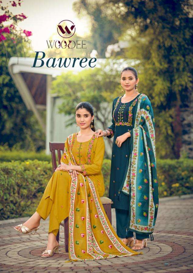 woodee presents bawree readymade unique rayon kurti plazzo with dupatta