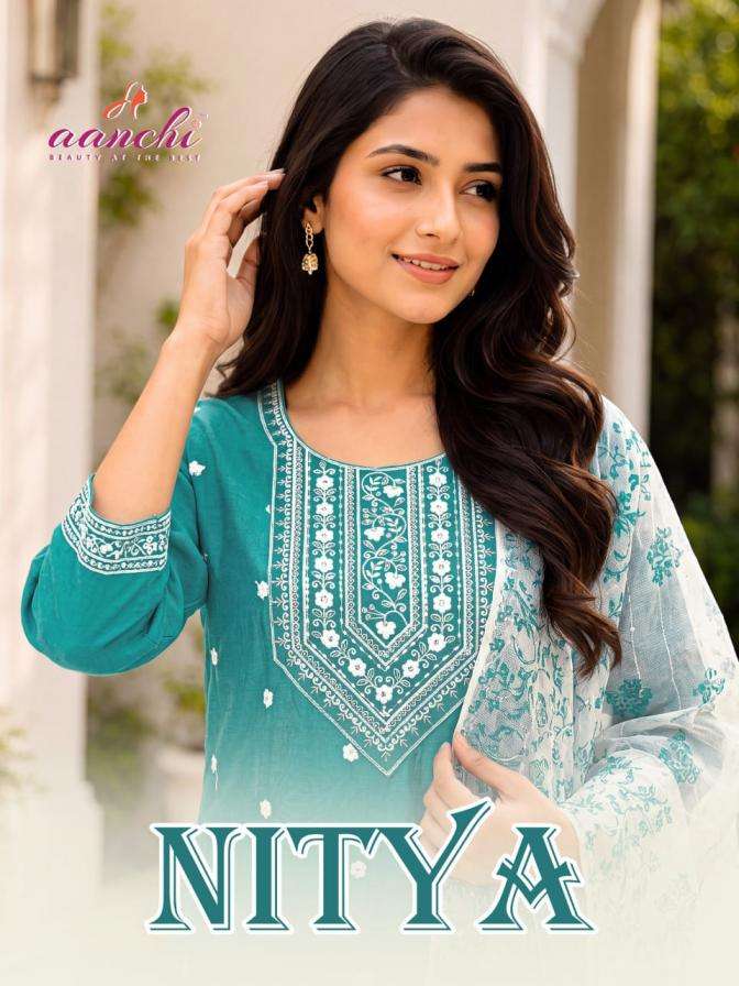 aanchi presents nitya readymade roman silk unique suit for womens