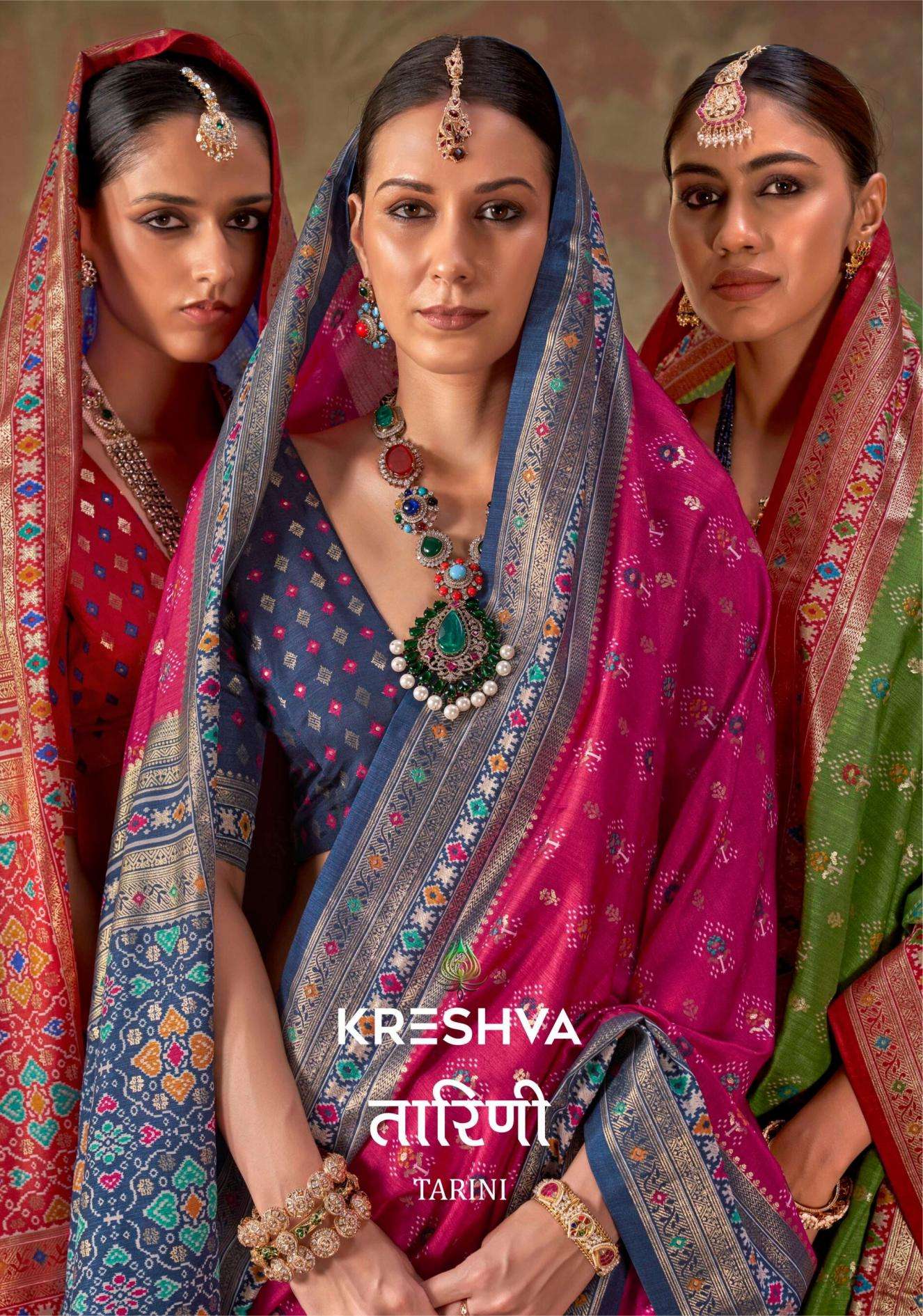 kreshva presents tarini occasion wear mercerized sigma silk patola sarees