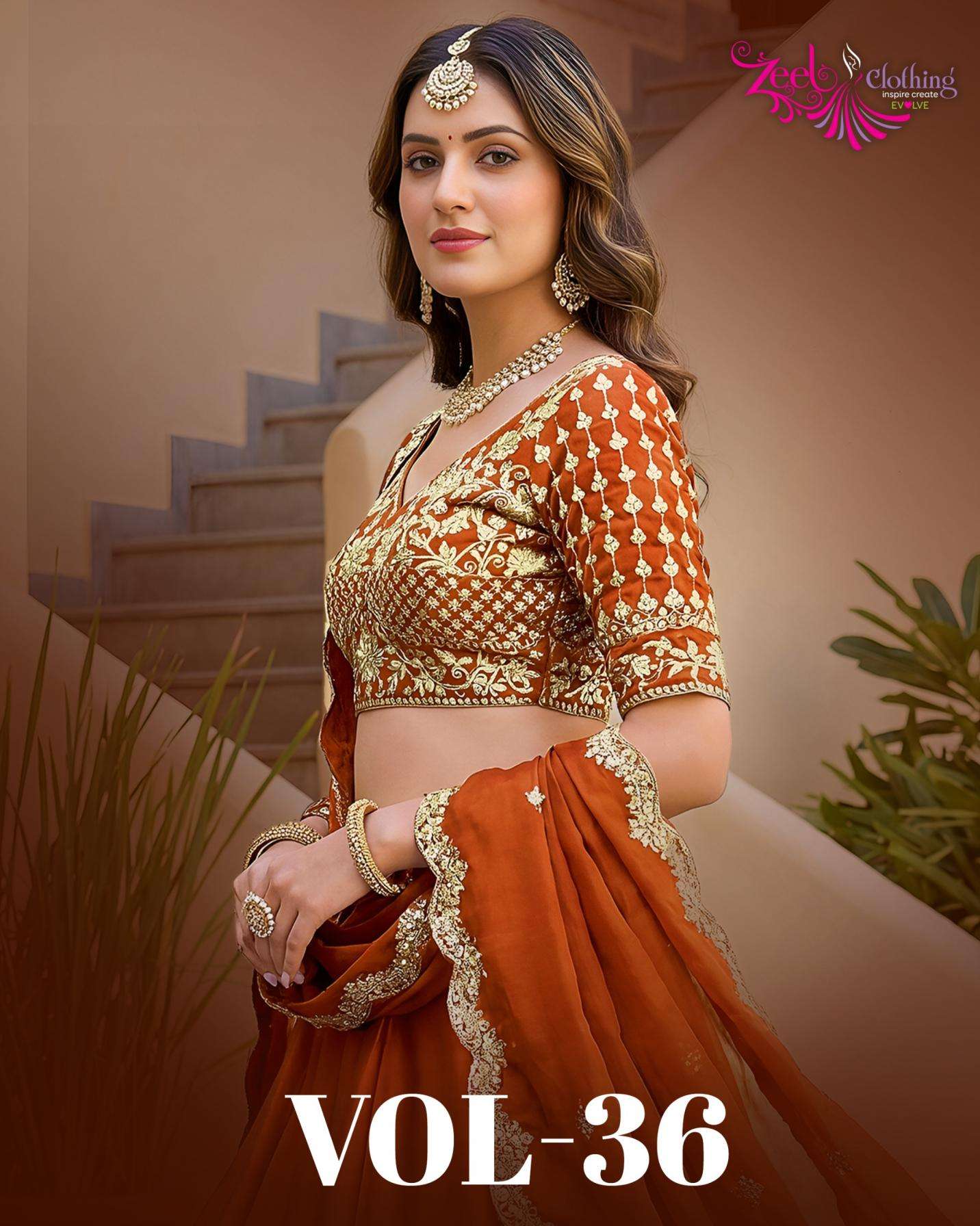 zeel presents zeel vol 36 rangoli silk festive look semi stitch chaniya choli with dupatta