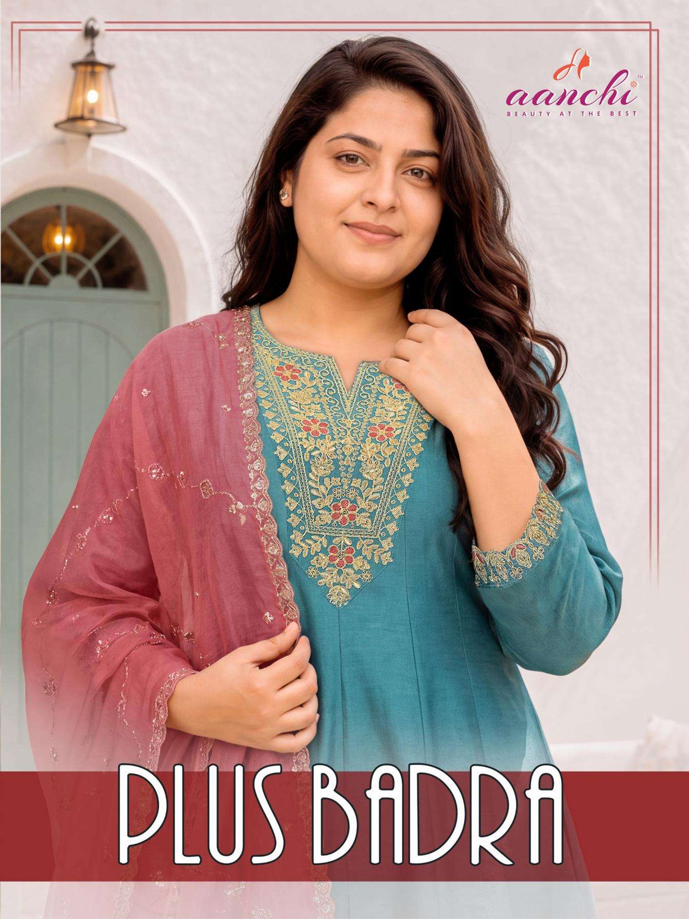 aanchi plus badra vichitra silk full stitch plus size combo ethnic 3pcs