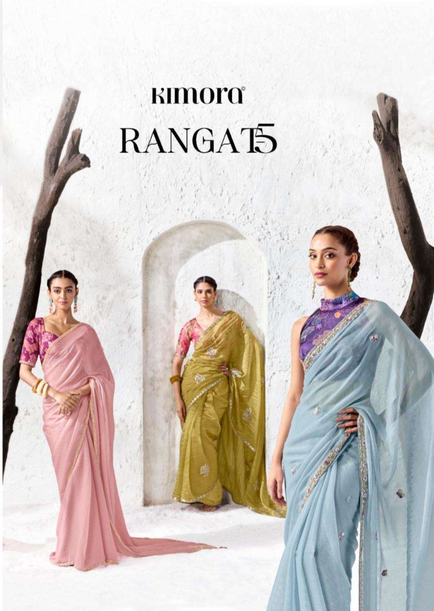 KIMORA PRESENTS RANGAT VOL-5 DESIGNER PARTYWEAR SAREES CATALOG WHOLESALER AND EXPORTERS