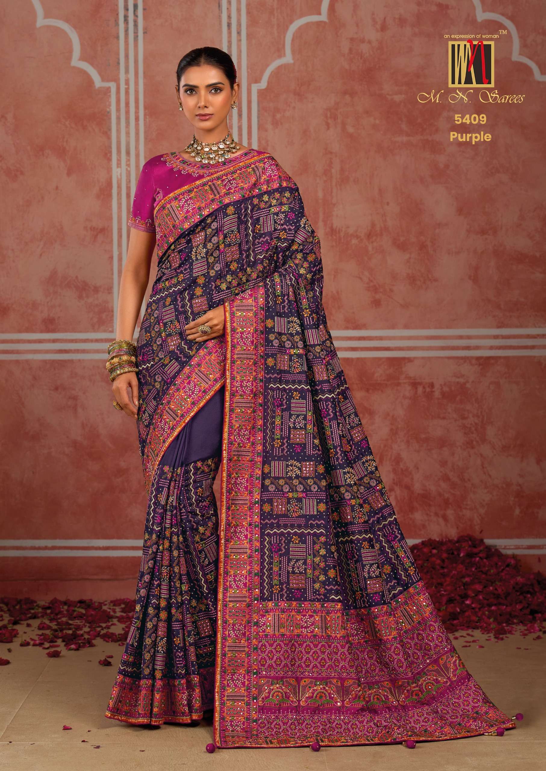 M.N SAREE SUPER HIT SERIES COLLECTION  OF INDIAN WEDDING WEAR SAREES IN WHOLESALER IN SURAT