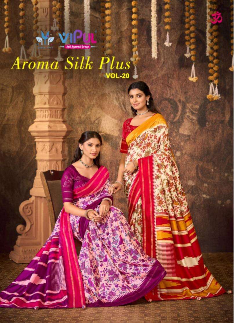 vipul aroma silk plus vol 20 casual wear fancy dola silk sarees