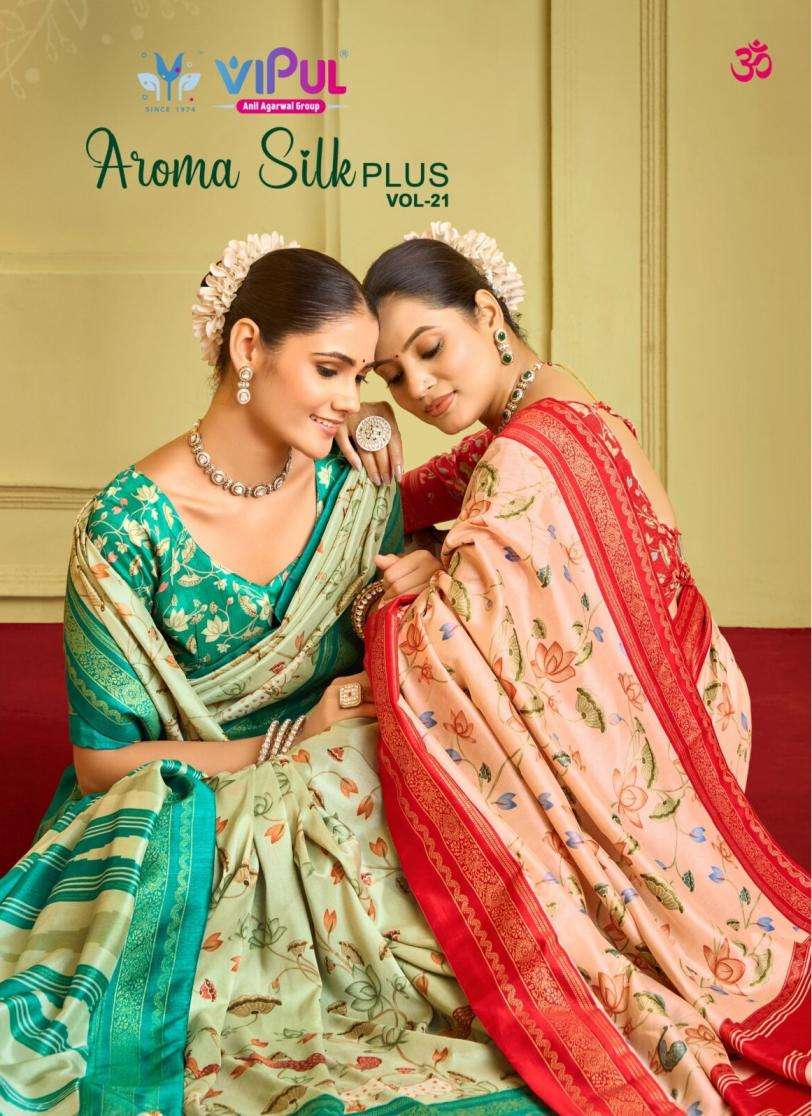 vipul aroma silk plus vol 21 dola silk fancy saree