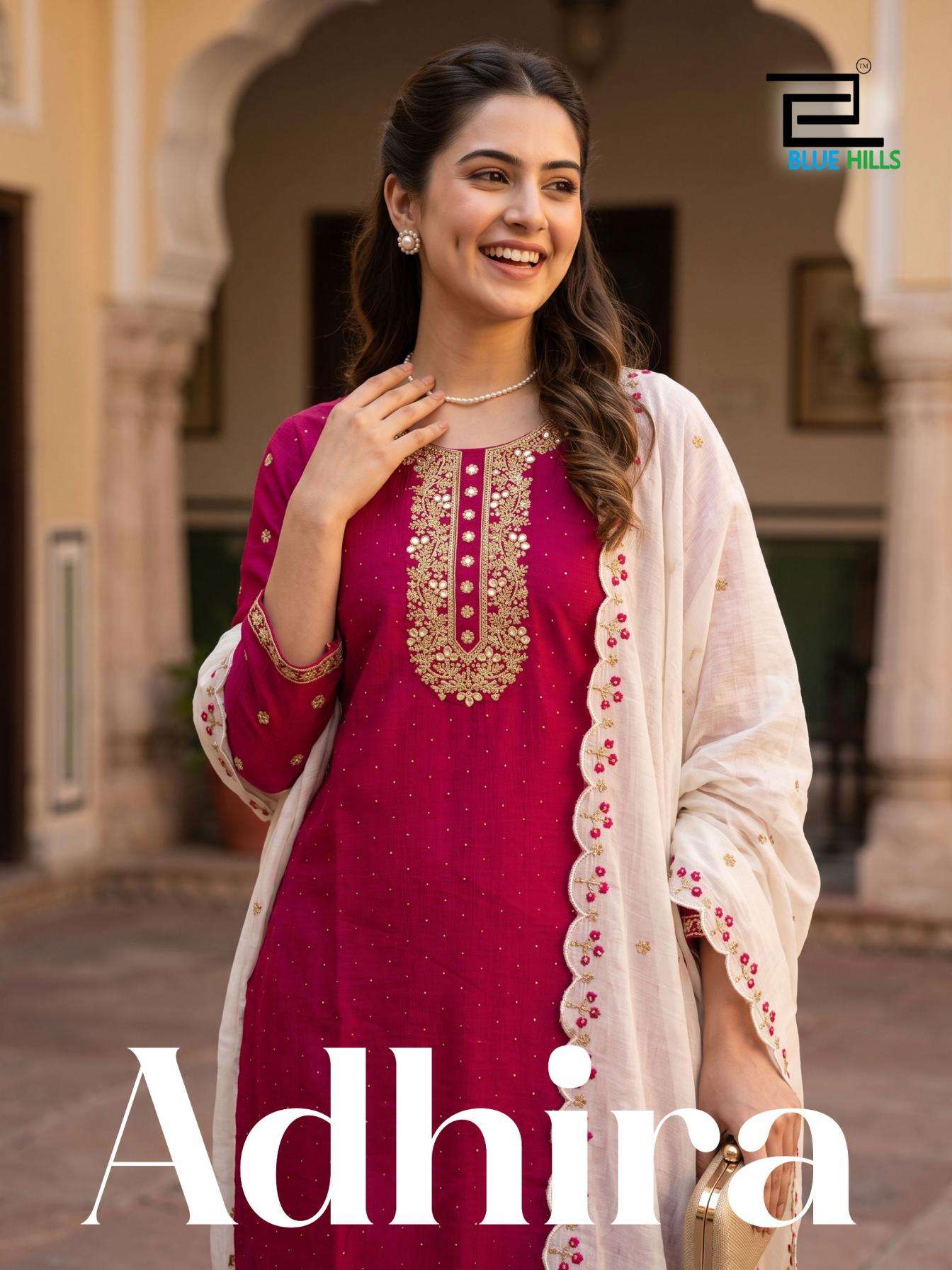 blue hills adhira vichitra with crep lining full stitch plus size combo 3pcs 