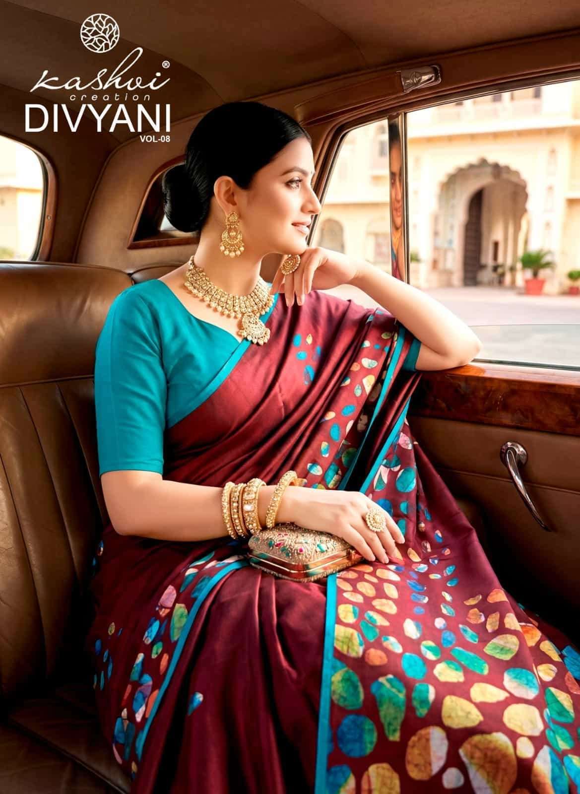 Kashvi Creation Divyani Vol 8 Daily Wear Satin Saree Collection