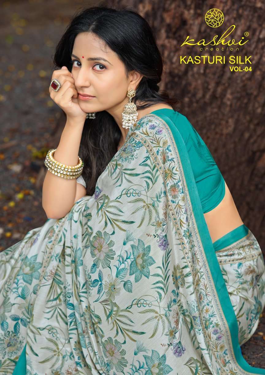 Kashvi Creation Kasturi Silk Vol 4 Premium Silk Print Saree Collection