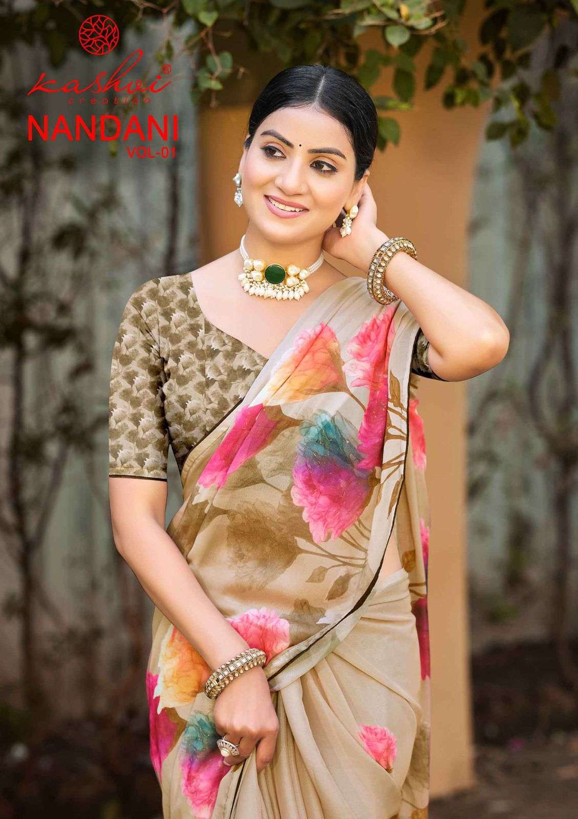 Kashvi Creation Nandani Vol 1 101 To 108 Digital Print Saree Collection Exporters