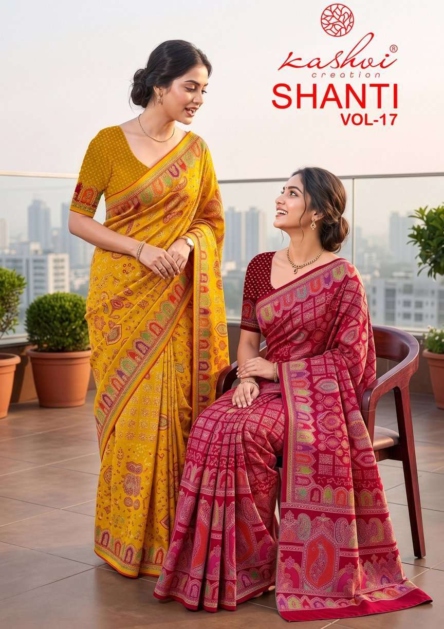 Kashvi Creation Shanti Vol 17 Women Wear Saree Collection Wholesaler