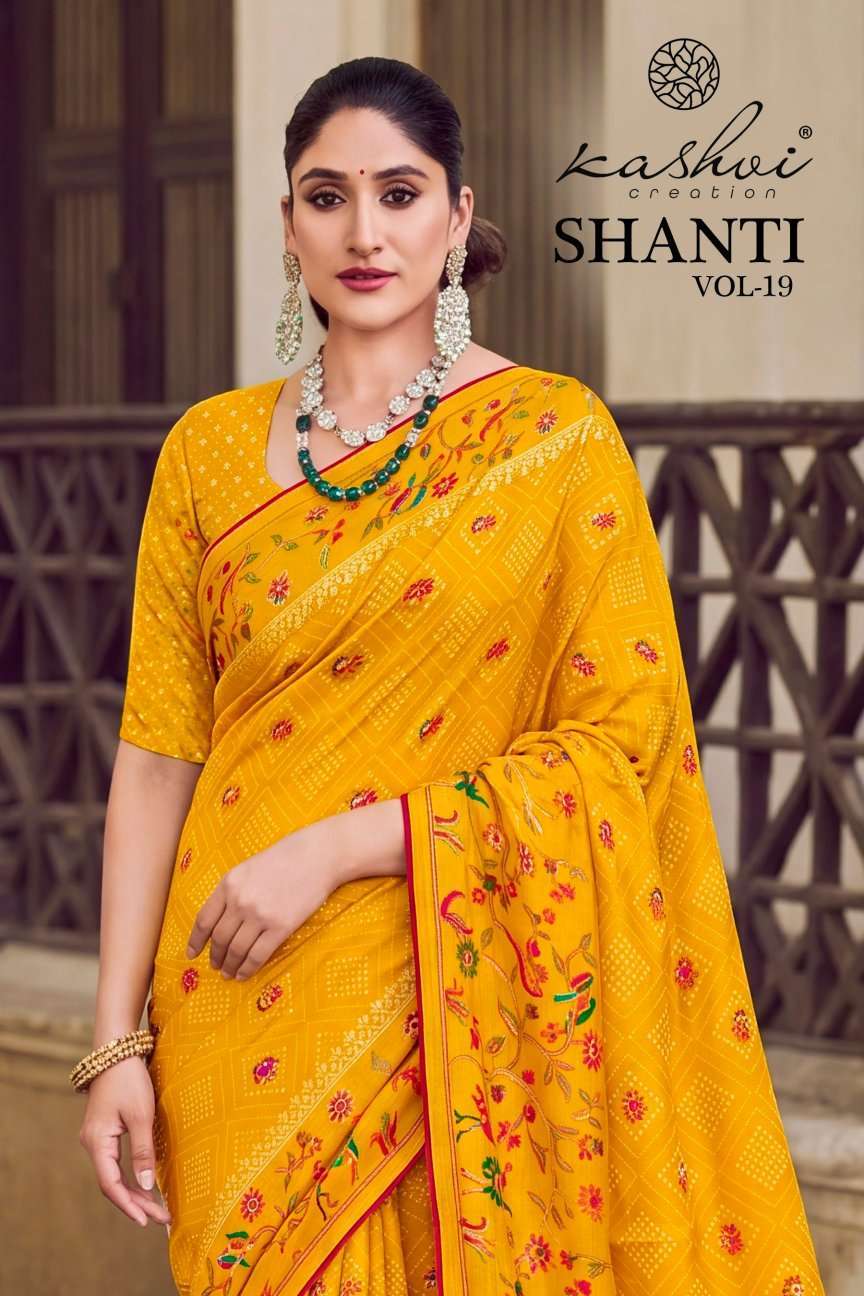 Kashvi Creation Shanti Vol 19 Daily Wear Saree Collection Surat