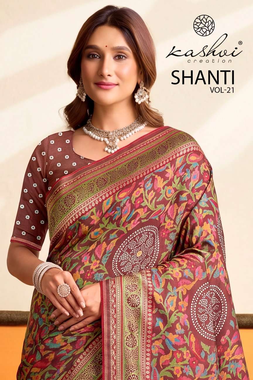 Kashvi Creation Shanti Vol 21 Premium Moss Saree Collection 