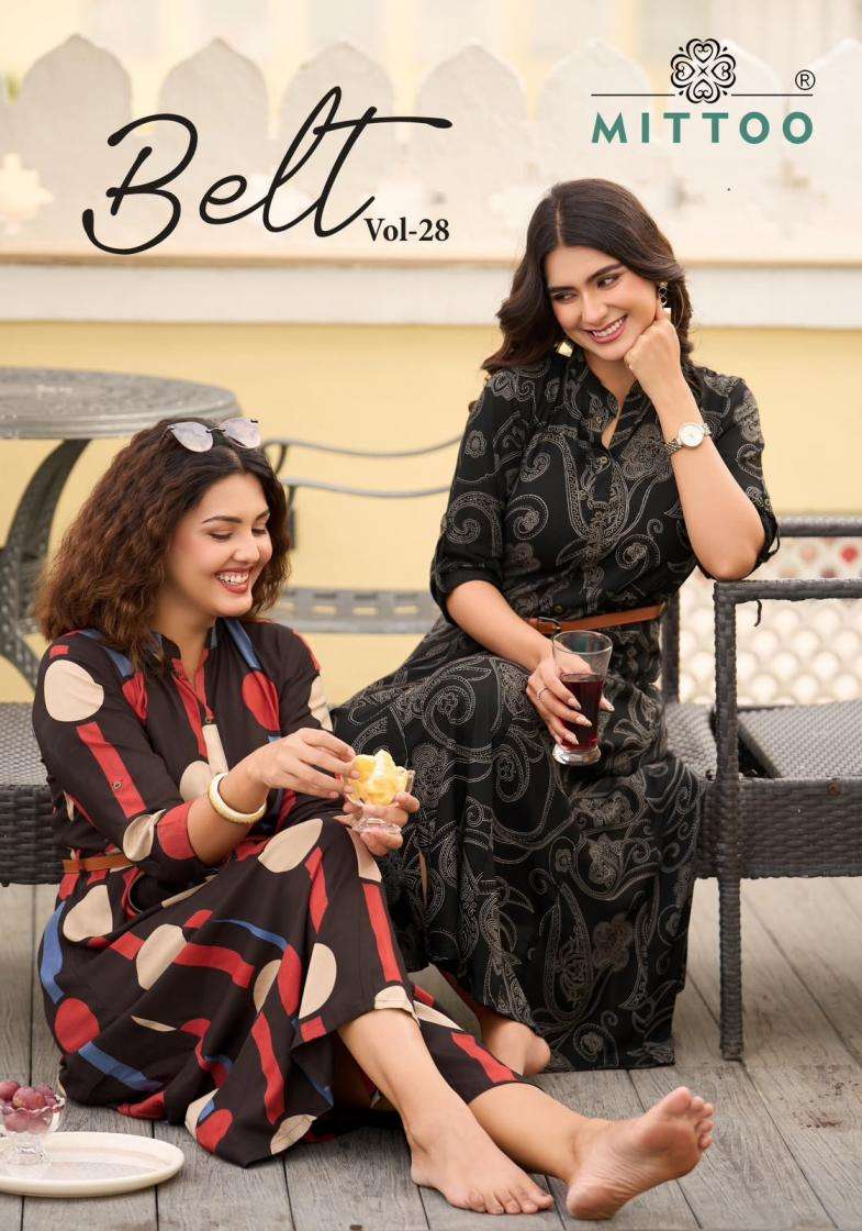 mittoo belt vol 28 rayon readymade stylish one pieces dress 