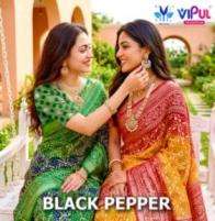 vipul black pepper 6 colour matching unique brasso saree