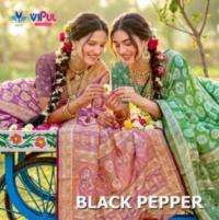 vipul black pepper amazing brasso sarees