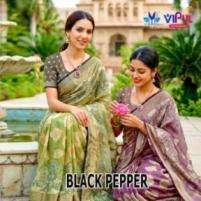 vipul black pepper fancy 6 colour matching brasso saree