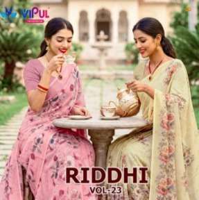 Vipul Saree Riddhi Vol 23 Ladies Wear Saree Collection At Wholesaler