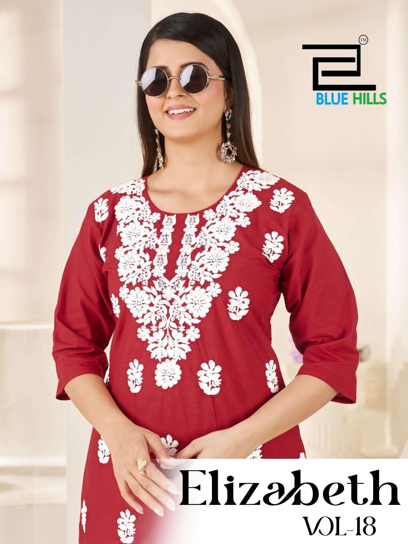 blue hills elizabeth vol 18 full stitch dhabu cotton thread work combo kurti with plazzo