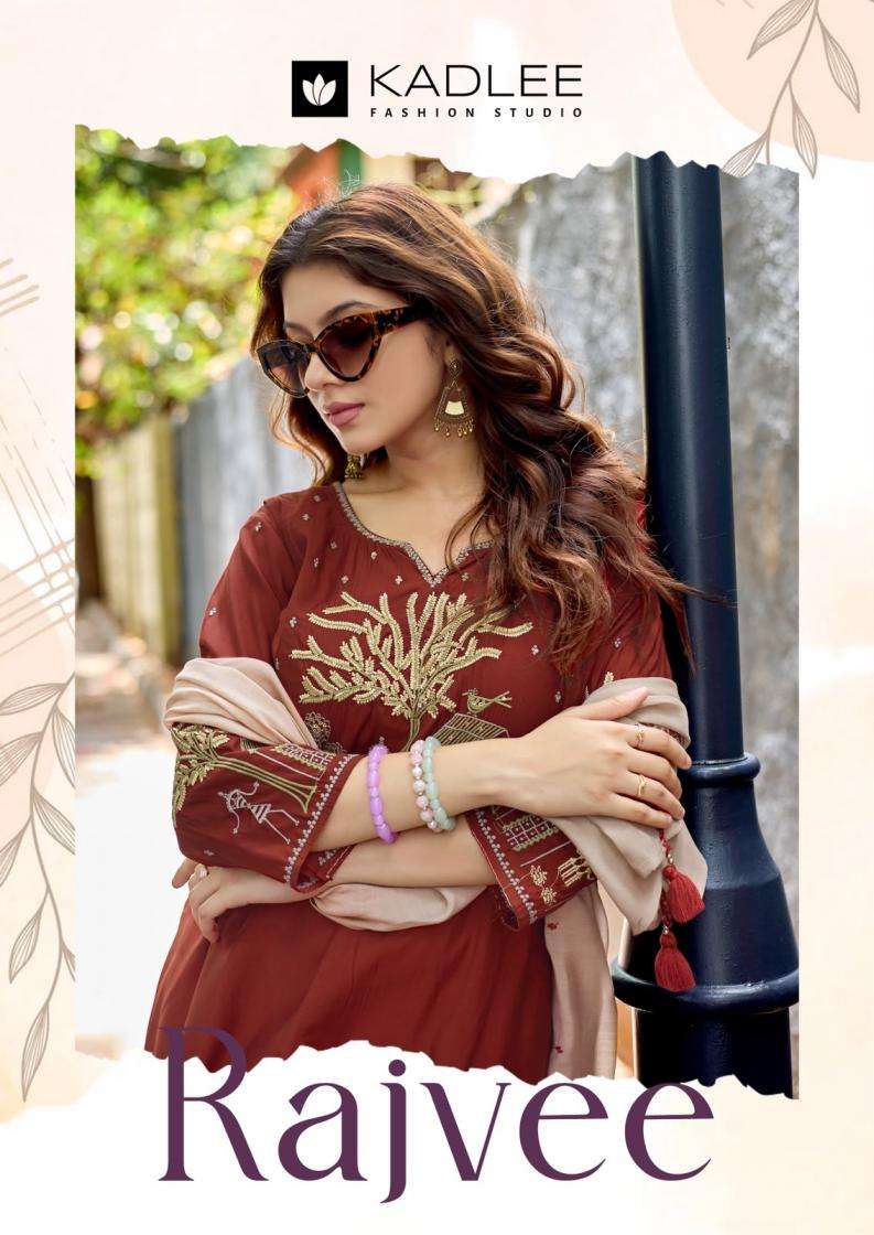kadlee rajvee roman silk full stitch unique 3pcs set