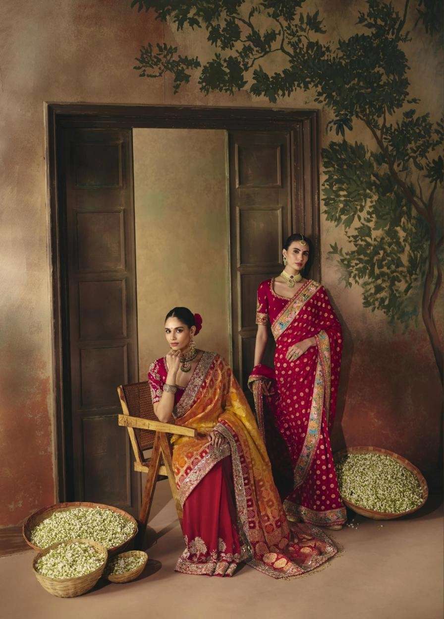 kimora sindhuri suhag khadi georgette occasion wear saree