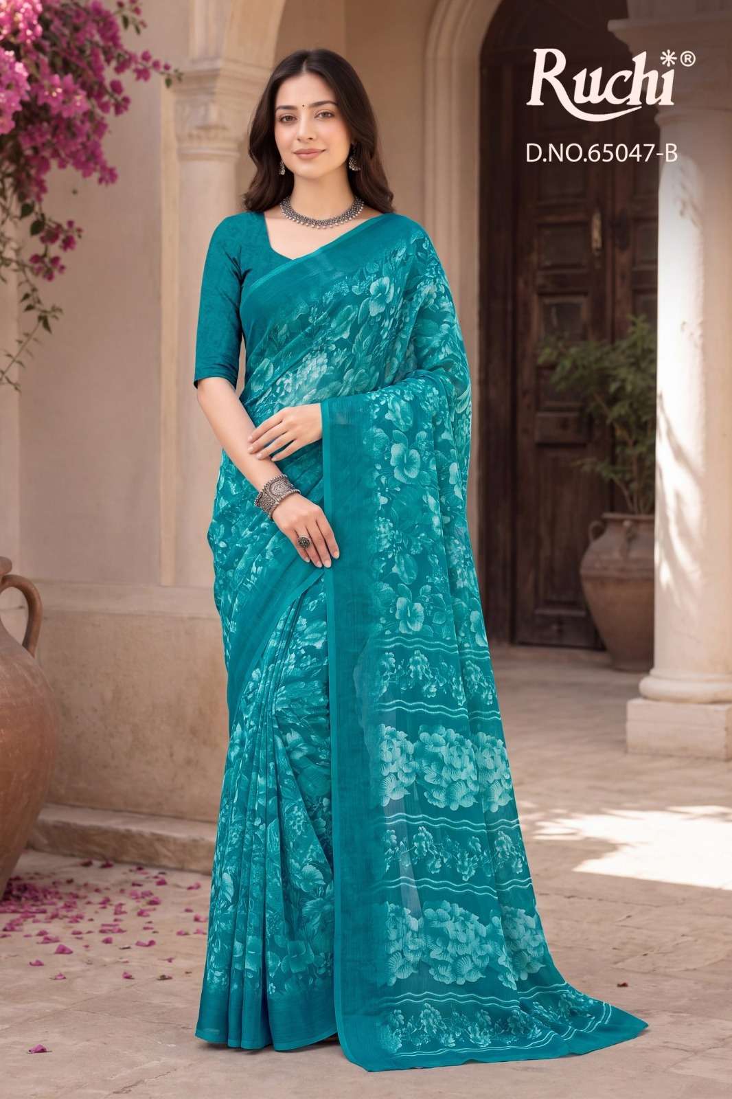 Ruchi Saree Saffron Chiffon Vol 276 Daily Wear Saree Catalog Exporter