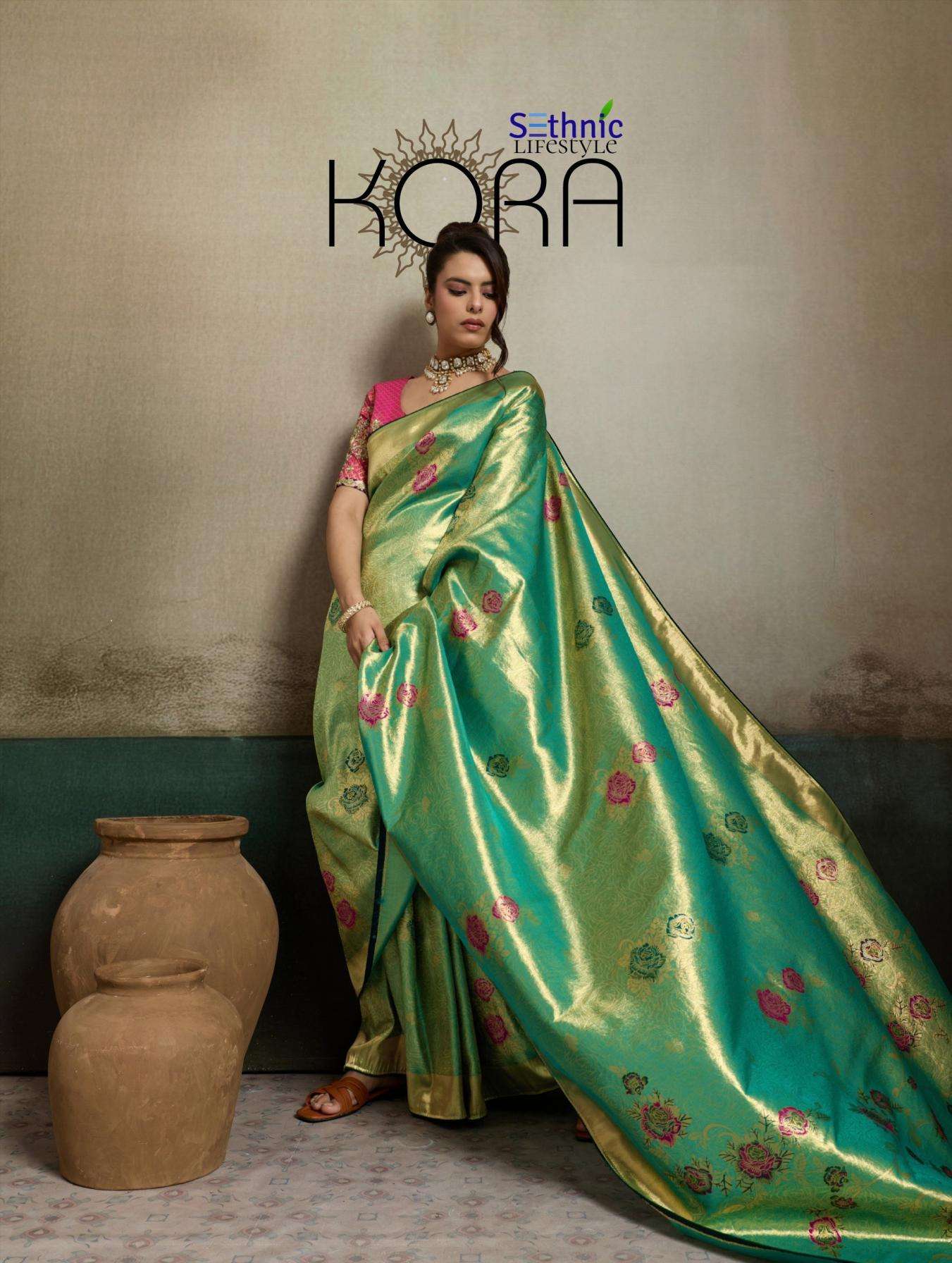 sethnic lifestyle kora elegance tissue banarasi saree